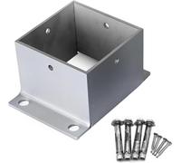 AVLLSO Heavy Duty Bolt Down Fence Post Shoe 50 60 80 90 100 130 150 200 MM Fence Post Bracket Anchors with Installation Kit, Wood Fence Anchor Base(5.9x5.9 in/150x150 mm)