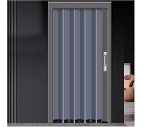 AVLLSO Living Room/Kitchen Sliding Door, Folding Retractable Gate Partition, Black Door Frame and Grey Aluminum Panel(WxH 72x80in(181x203cm))