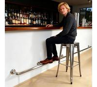 AVLLSO Pub Bar Footrest Rail Foot Railing for Bar & Kitchen Island, Wall Mount Stainless Steel Footrest Brackets(8ft/244cm)