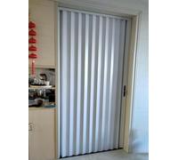 AVLLSO Sliding Closet Doors 90in Tall Hidden Accordion Sliding Door for Outdoor Patio Balcony and Garage, Aluminum Folding Magnetic Door, Room Divider Panel(WxH 47x90in/118.5x228.6cm)