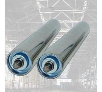 AVLLSO Stainless Steel Gravity Roller 2 Inch Diameter, Gravity Transmission Replacement Part for Warehouses, 2 4 6 Pcs Conveyor Belts Unpowered Rollers(2 Pack,L 450MM(17.7in))