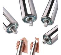 AVLLSO Stainless Steel Roller Replacement Gravity Transmission Replacement Tube Set of 4, Outfeed/Infeed Support Rollers for DIY projects industry(Dia 50MM/2 In,L 450MM(17.7in))