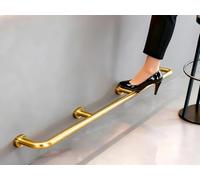 AVLLSO Tables Bar Foot Rail Kit Wall Mount Heavy Duty Footrest Railing with Hardware, 100-500cm Stainless Steel Round Tube for Kitchen Island/Commercial Restaurant(Gold,L 230cm/7.5ft)