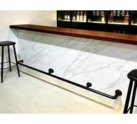 AVLLSO Tables Bar Foot Rail Kit Wall Mount Heavy Duty Footrest Railing with Hardware, 100-500cm Stainless Steel Round Tube for Kitchen Island/Commercial Restaurant(Black,L 290cm/9.5ft)