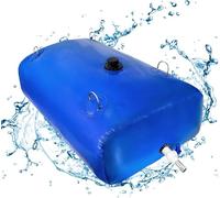 AVLLSO Water Storage Bladder Large-Capacity Water Container for Emergency Water Delivery, Camping, RV Water Tank, Blue PVC, Portable(1x0.8x0.5 m/400 L/105 gallon)