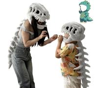 Avlpjno Spinosaurus Plush Dino Outfit, Spinesaurus Plush Dino Outfit, Realistic Dinosaur Costume-3D Skeleton Design (1Pc-29.5in)