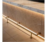AVLSO Pub Bar Footrest Rail Undercounter Mount Hardware, Stainless Steel Wall Mount Foot Rest Pipe, Easy-to-Install(Gold,17ft/518cm)