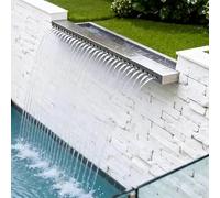 AVLSO Stainless Steel Waterfall Blade Cascade Stainless Steel Waterfall Spillway for Indoor/Outdoor Decorative, Water Features/Pond Equipment and Accessories(30cm/11.8in)