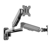 AVLT Dual 13"-32" Monitor Wall Mount fits Two Flat/Curved Computer Monitor Full Motion Height Swivel Tilt Rotation Adjustable Monitor Arm - VESA/Cable Management