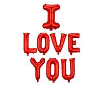 AVMBC Valentines Day Balloons I LOVE YOU Letters Foil Balloon Red I Love You Foil Balloon for Valentines Party Anniversary Wedding Decoration Supplies