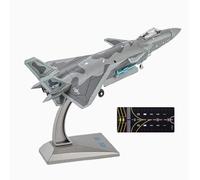 AVMLWEPA 1/100 J20 Aircraft Alloy Fighter Jet Metal Display Model with Stand Replica Military with Connectible Runway for Military Enthusiasts Collections Commemorate or Gift(Black)