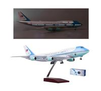 AVMLWEPA 1/150 Large Scale Airplane model B747 Diecast Metal Plane with Stand Touch or Sound Control for Display Aviation Enthusiasts Gifts or Display Collections Decorations(Upgraded lighting)
