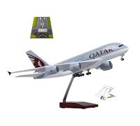AVMLWEPA 1:160 Scale a380 model plane Die-Cast Airplane Suitable (Touch or Sound Control) with Light with 10 pcs Tip Cleaner Tool Kit and Runway for Displays Collection or Gift