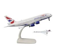 AVMLWEPA 1:400 Concorde British Airways Airplane Model Kit Prebuilt Diecast Aircraft Miniature Kit for Adults Collection or Gift(B)