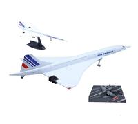 AVMLWEPA 1:400 Concorde Model Diecast Supersonic Jet Airplane Air France Passenger with Stand 5.9”Aviation Airplane with Connectible Runway Pre-Build Aircraft Model Simulation Collection Product
