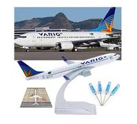 AVMLWEPA 1:400 Scale B737 VARIG Air Model kit Airplane Diecast Simulation Aircraft with Stand airport mat and with 4pcs Hex Screwdrivers Key Driver Tool Set Collection