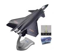 AVMLWEPA 1:60 J-20 Fighter Attack Aircraft Alloy Diecast Airplane Military Display Model with Stand with Connectible Runway Jet Replica Pre-Build Aircraft Collection Gift(Black)