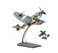 AVMLWEPA 1/72 Scale JU-87 Bomber Plane Alloy Fighter Jet Model Diecast Airplane Attack Prebuilt Kits with Display Stand for Adults Gift Ornament Collection