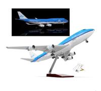AVMLWEPA 18.5" KLM B747 1:150 Scale Model Airplane Jet Collectibles Resin Plane with Wheels Diecast with 10 pcs Tip Cleaner Tool Kit for Collection Gift Ornament(Upgraded)