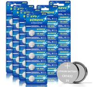 avmzvo CR1632 Button Cell Batteries, Pack of 30, Lithium Coin 3 V, Long-Lasting Power, Mercury-Free, for Watch and Small Electronic Devices