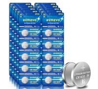 avmzvo CR1632 button cells, pack of 50, lithium coin 3 V batteries, for watch