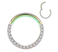 AVNIS Helix Piercing Jewelry for Women - Stainless Steel Clear CZ Stone Nose Ring Hoop - 16G Tragus Earring - Elegant and Modern Nose Rings