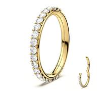AVNIS Helix Piercing Jewelry for Women - Stainless Steel Clear CZ Stone Nose Ring Hoop - 16G Tragus Earring - Modern Helix Rings