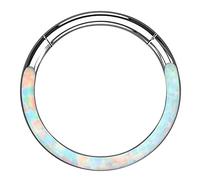 AVNIS Helix Piercing Jewelry for Women - Stainless Steel White Opal Nose Rings - 16G Septum Rings White - Modern and Elegant Nose Jewelry