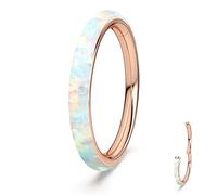 AVNIS Helix Rings for Women - Stainless Steel White Opal Helix Piercing Jewelry - 16G Septum Rings Rose Gold - Modern and Elegant Nose Ring Jewelry