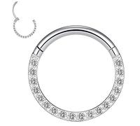 AVNIS Nose Rings for Women - Stainless Steel Clear CZ Stone Nose Ring Hoop - 20G Tragus Earring - Elegant and Modern Helix Piercing Jewelry