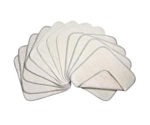 avo + cado Double Layer Flannel Washcloths with Terry Cloth - Pack of 12 - Reusable Baby Washcloths to Replace Wet Wipes - Small Washable Mini Cotton Towels (Colour: Grey)