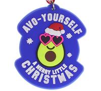 Avo-Yourself A Merry Little Christmas Avocado Funny Hanging Christmas Tree Decoration Silicone Ornament Novelty Bauble - Stocking Filler - Secret Santa - Colourful Multicoloured - Small Gift - Funny
