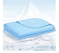 Avoalre Cooling Blanket 200x220cm Bamboo Arc-Chill 3.0 Cool Fiber Q-MAX>0.5 Summer with Double-sided Design Absorb Heat Soft Lightweight Cool Bed King Size Bleu