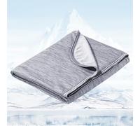 Avoalre Cooling Blanket Summer for Night Sweats Q-Max>0.5 Blanket Throw Arc-Chill3.0 Fiber Keep Cool Lightweight Thin Blanket Breathable Double-sided for Bed Adult Kids(130x170cm,Gray)