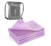 Avoalre Travel Yoga Mat Non Slip Foldable Portable Gym Mat Fitness Training Pilates Exercise Mat Workout for Women Men-Gradient purple