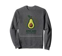 Avocado Aficionado: Trendy Food Lover Sweatshirt, Adult Unisex, Dark Heather Grey, L