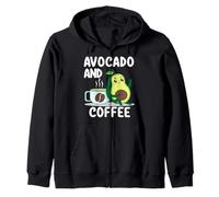 Avocado and Coffee Lover Keto Vegan Vegetarian Avocado Zip Hoodie
