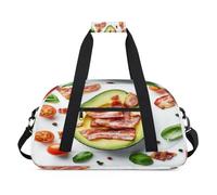 Avocado Bacon Duffel Bags for Women Men Kids Girls Boys Overnight Weekender Travel Bag 24L Sport Gym Duffel Bag Practice Tote Carry Bag