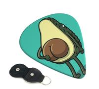 Avocado Butt Guitar Picks, 6 Pcs Guitar Plectrums double-sided printing, suitable for acoustic, electric and bass guitars, including 0.46 mm 0.71 mm 0.96 mm
