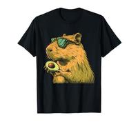 Avocado Capybara Sunglasses Portrait Motif Avocado Lover T-Shirt