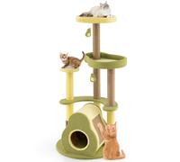Avocado Cat Tree Multi-level Cat Tower With Private Condo-Green