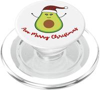 Avocado Christmas Avo Merry Plaid Santa Hat Vegan KETO Cute PopSockets PopGrip for MagSafe