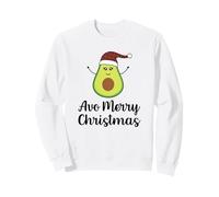 Avocado Christmas Avo Merry Plaid Santa Hat Vegan KETO Cute Sweatshirt