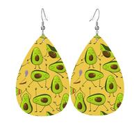 Avocado Doing Exercise Leather Earrings Dangle Fashion Teardrop Earrings Accessories Gifts