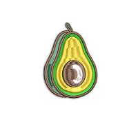Avocado Embroidered Patch - Cute Fruit Iron On Badge for Backpack Jacket Hat Apron Tote Vest - Green Food Inspired Sew On Emblem with Fun Tropical Cartoon Aesthetic Design