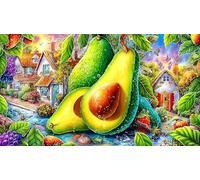 Avocado Fantasy Village 1000 Pieces Puzzle - Fun Present Family Game Challenging Great Gift Idea for Adults 75x50/1000pcs