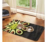 Avocado Flower Made Palta Guacamole Food And Drink,Waterproof Pet Feeding Mat,PU Leather Placemats for Cat Dog Water Bowl,Food Mats,30x45cm