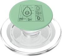 Avocado Fruit Fun Blueprint Style Line Drawing Design PopSockets PopGrip for MagSafe