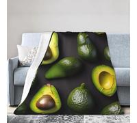 Avocado Fruit Pattern Print All Season Flannel Blanket Air Conditioning Throw Blankets For Bed Sofa Camping