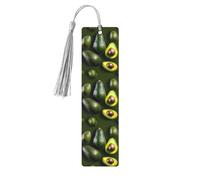 Avocado Fruit Printing 5 Pieces Wooden Bookmark for Men Women Cool Bookmarks Craft Book Marks for Reading Book Lovers
